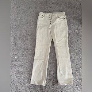 Agolde Women's Straight Leg Cream Jeans